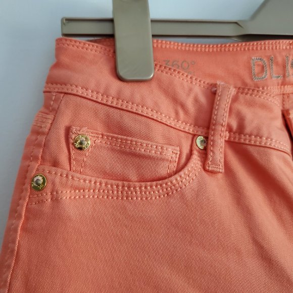 DL1961 ANGEL Women's Mid-rise Ankle Jeans Coral Orange Gold Accents Western Chic - Picture 9 of 13